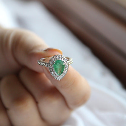 Pear Of Joy Natural Emerald Ring