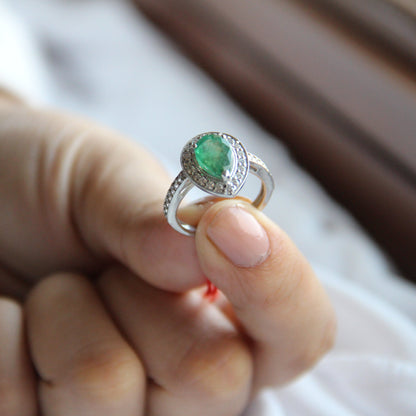 Pear Of Joy Natural Emerald Ring