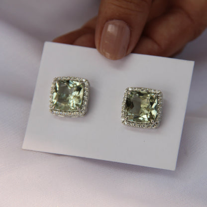 Fierce Glow Green Amethyst Studs