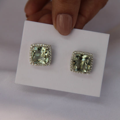 Fierce Glow Green Amethyst Studs
