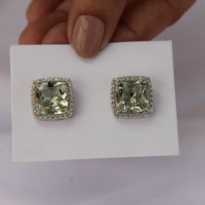 Fierce Glow Green Amethyst Studs