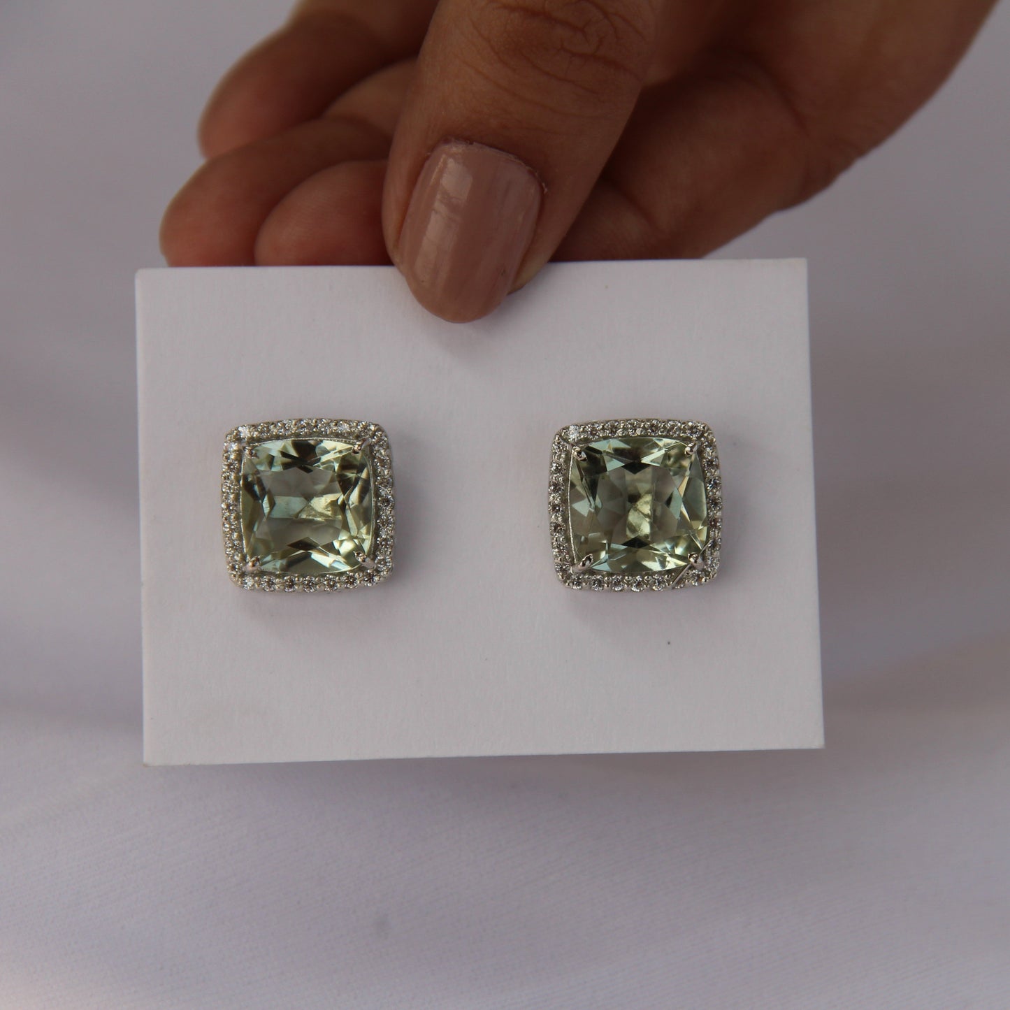 Fierce Glow Green Amethyst Studs