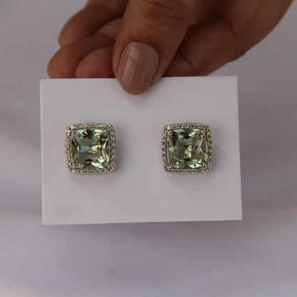 Fierce Glow Green Amethyst Studs