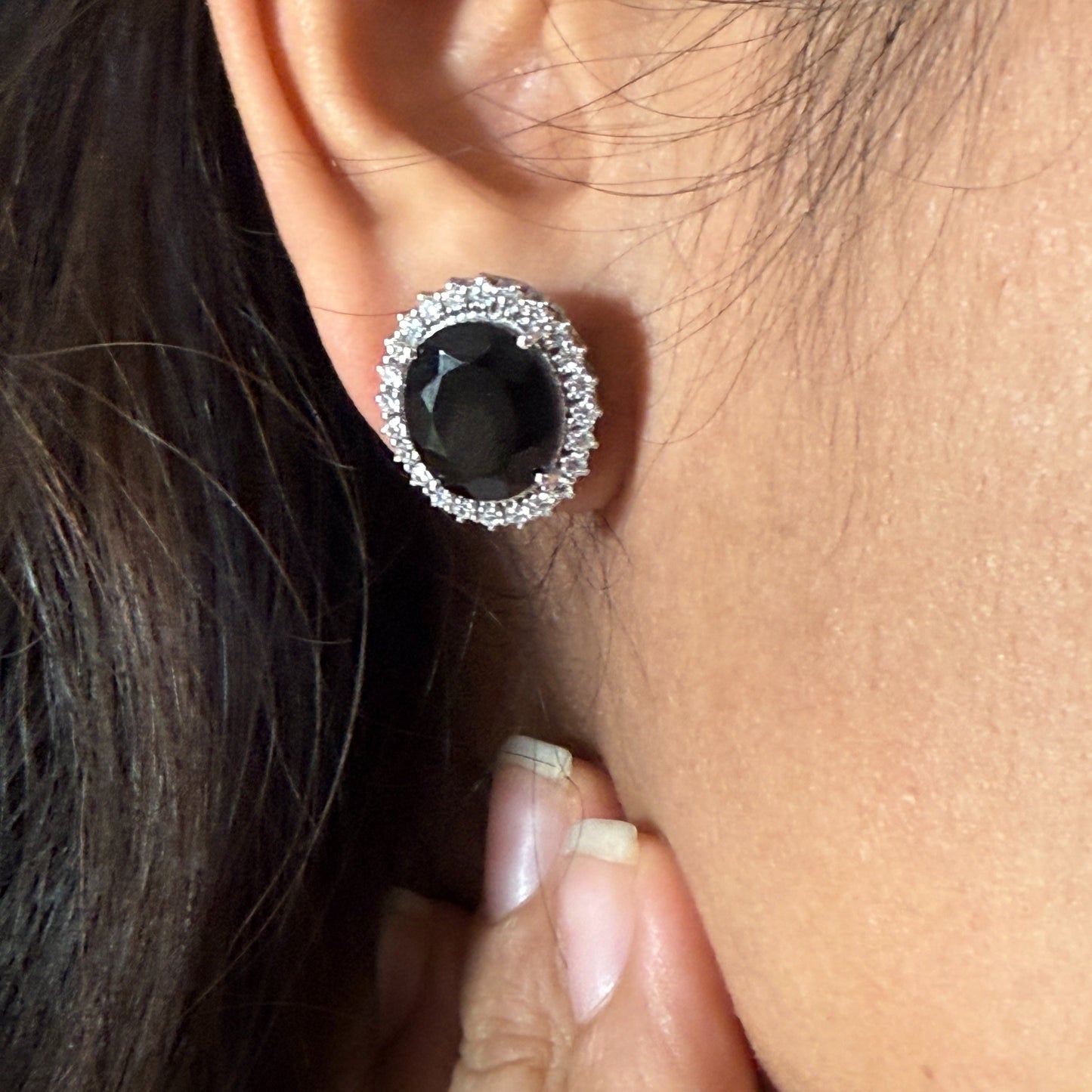 Oval Statement Black Onyx Studs