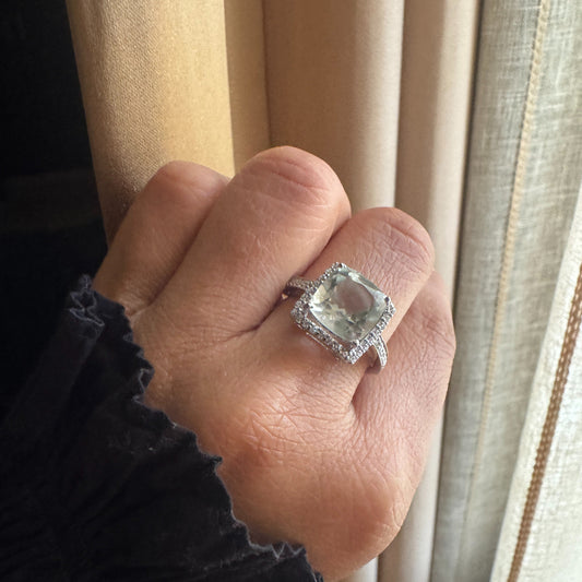 Cubo Green Amethyst Ring