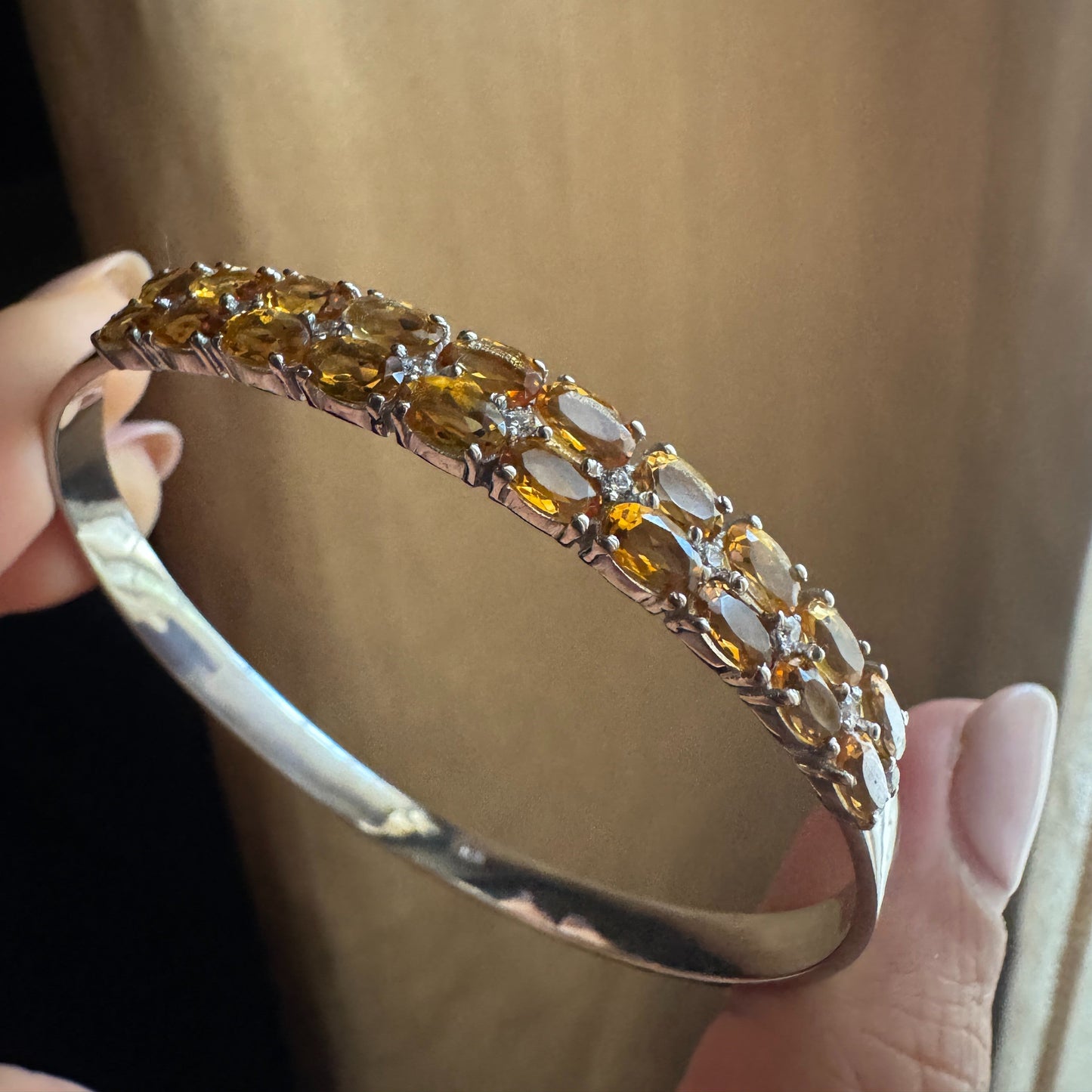 Amber Glow Natural Citrine Kada