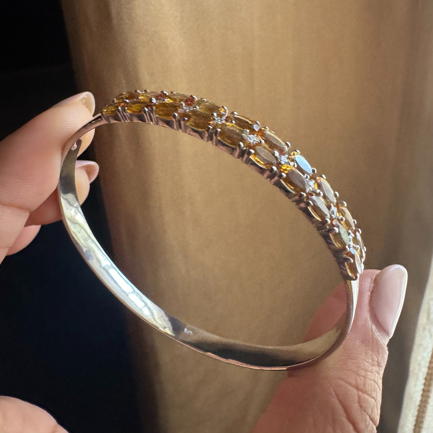 Amber Glow Natural Citrine Kada