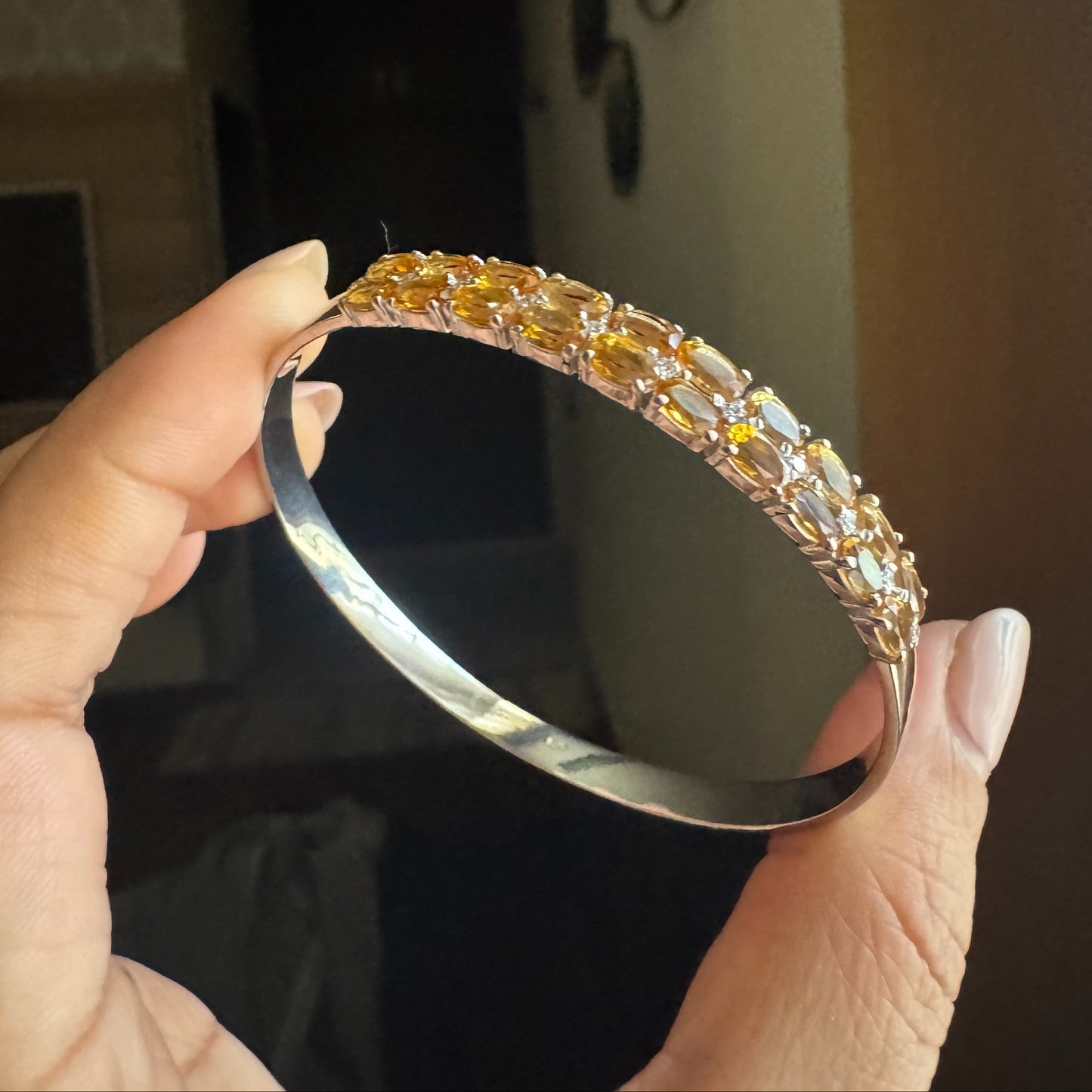 Amber Glow Natural Citrine Kada