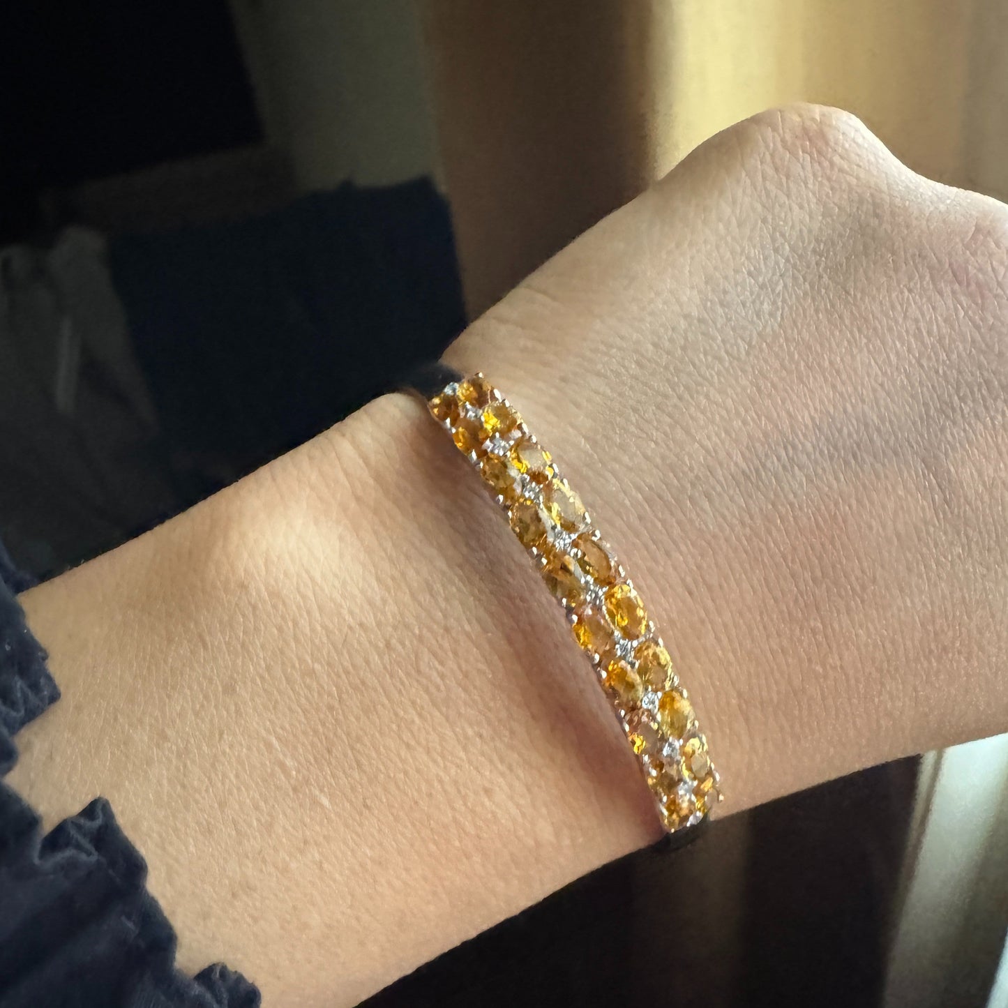 Amber Glow Natural Citrine Kada