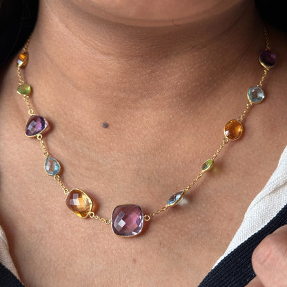 GemMedley Natural Gemstones Chain with Gold Vermeil