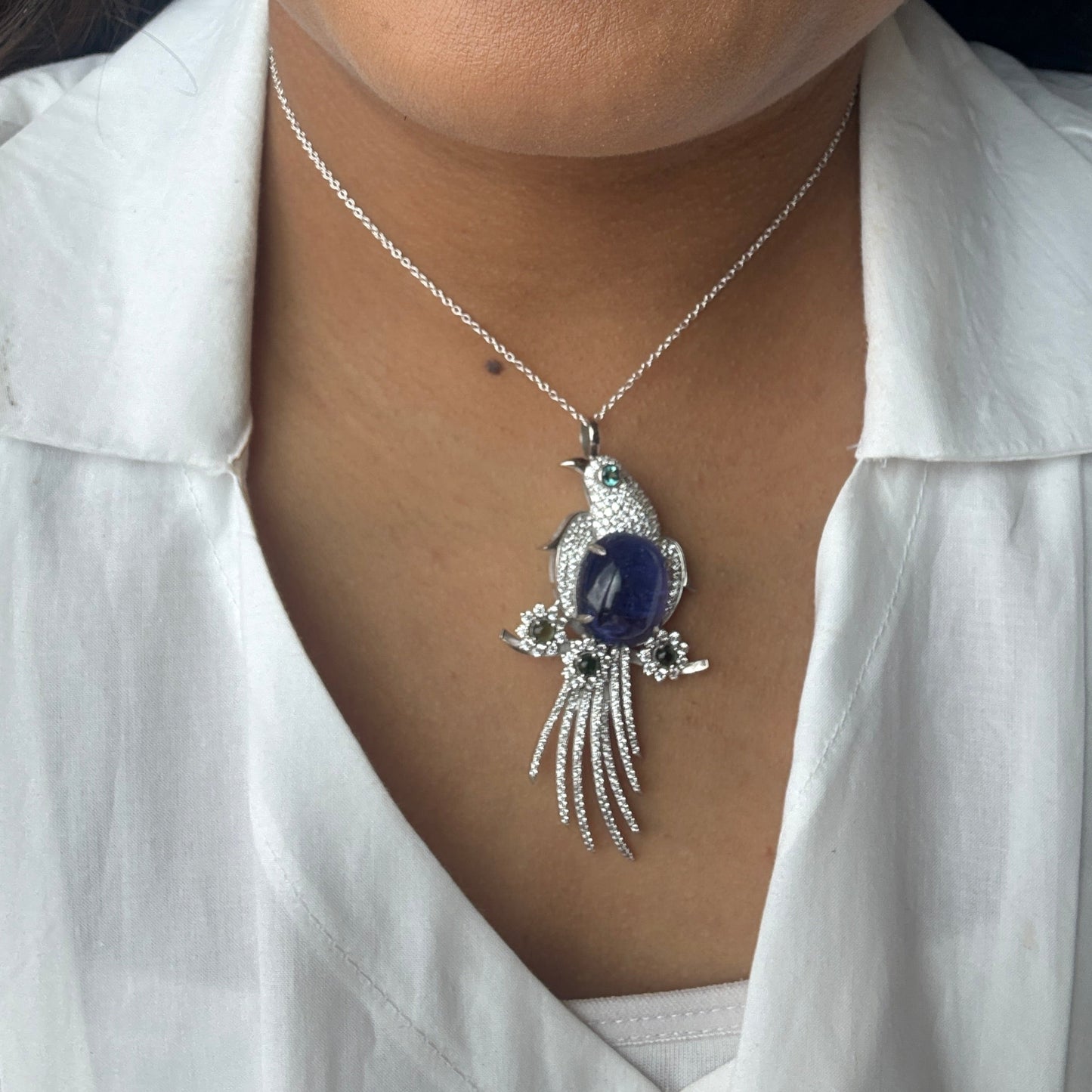 "TanzaGlide" Natural Tanzanite Brooch + Pendant
