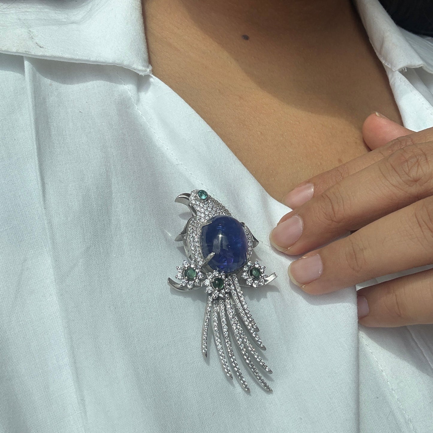 "TanzaGlide" Natural Tanzanite Brooch + Pendant