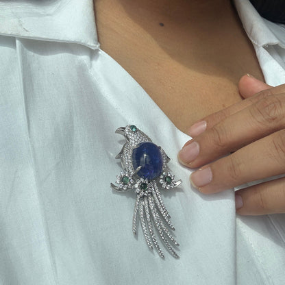 "TanzaGlide" Natural Tanzanite Brooch + Pendant