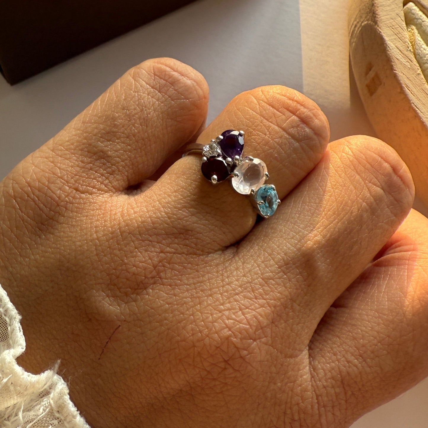 Rose Crush Natural Gemstone Ring