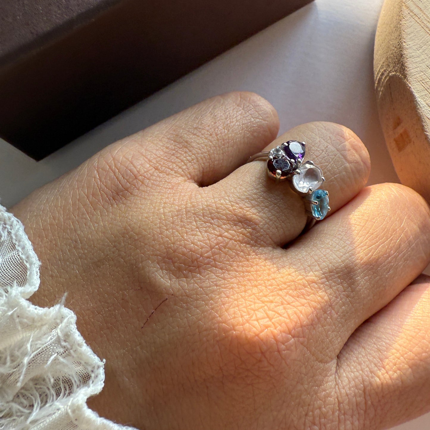 Rose Crush Natural Gemstone Ring