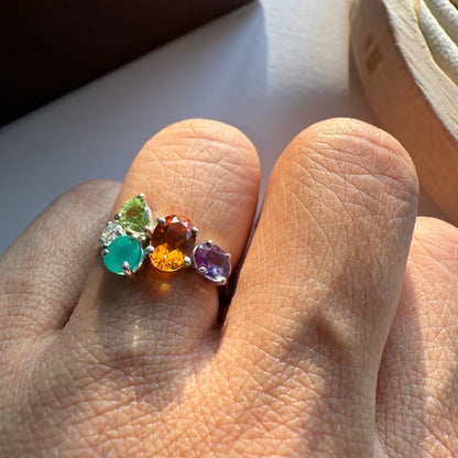 Citrine Crush Natural Gemstone Silver Ring