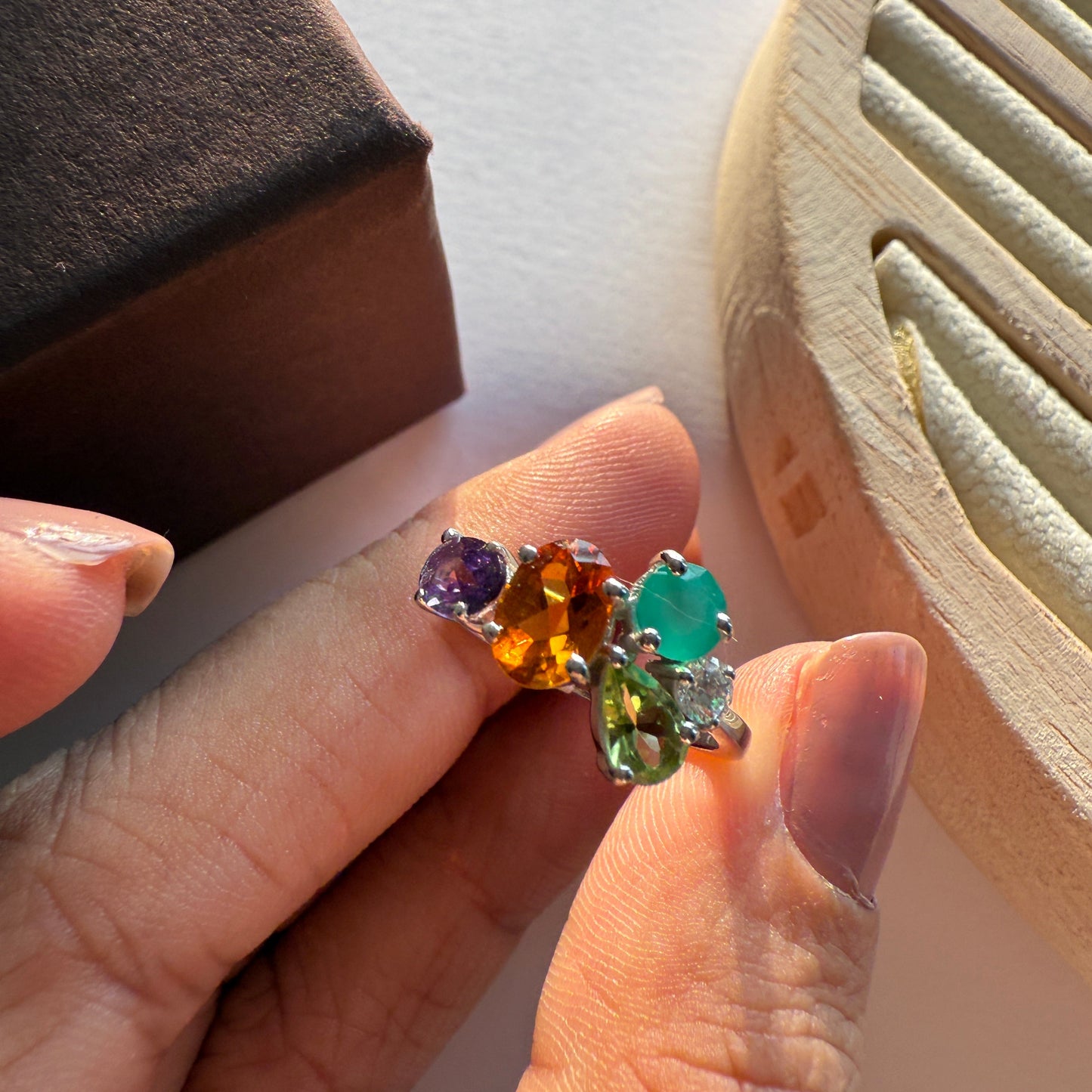 Citrine Crush Natural Gemstone Silver Ring