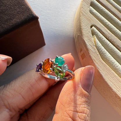 Citrine Crush Natural Gemstone Silver Ring