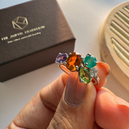 Citrine Crush Natural Gemstone Silver Ring