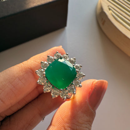 Bloom Royale Green Onyx Statement Ring