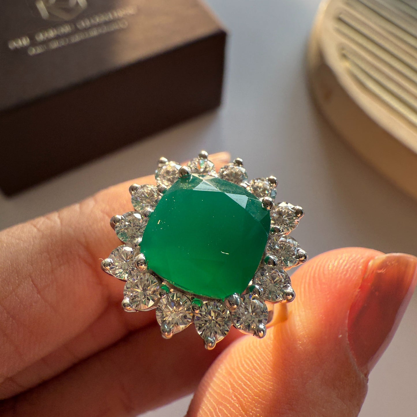 Bloom Royale Green Onyx Statement Ring