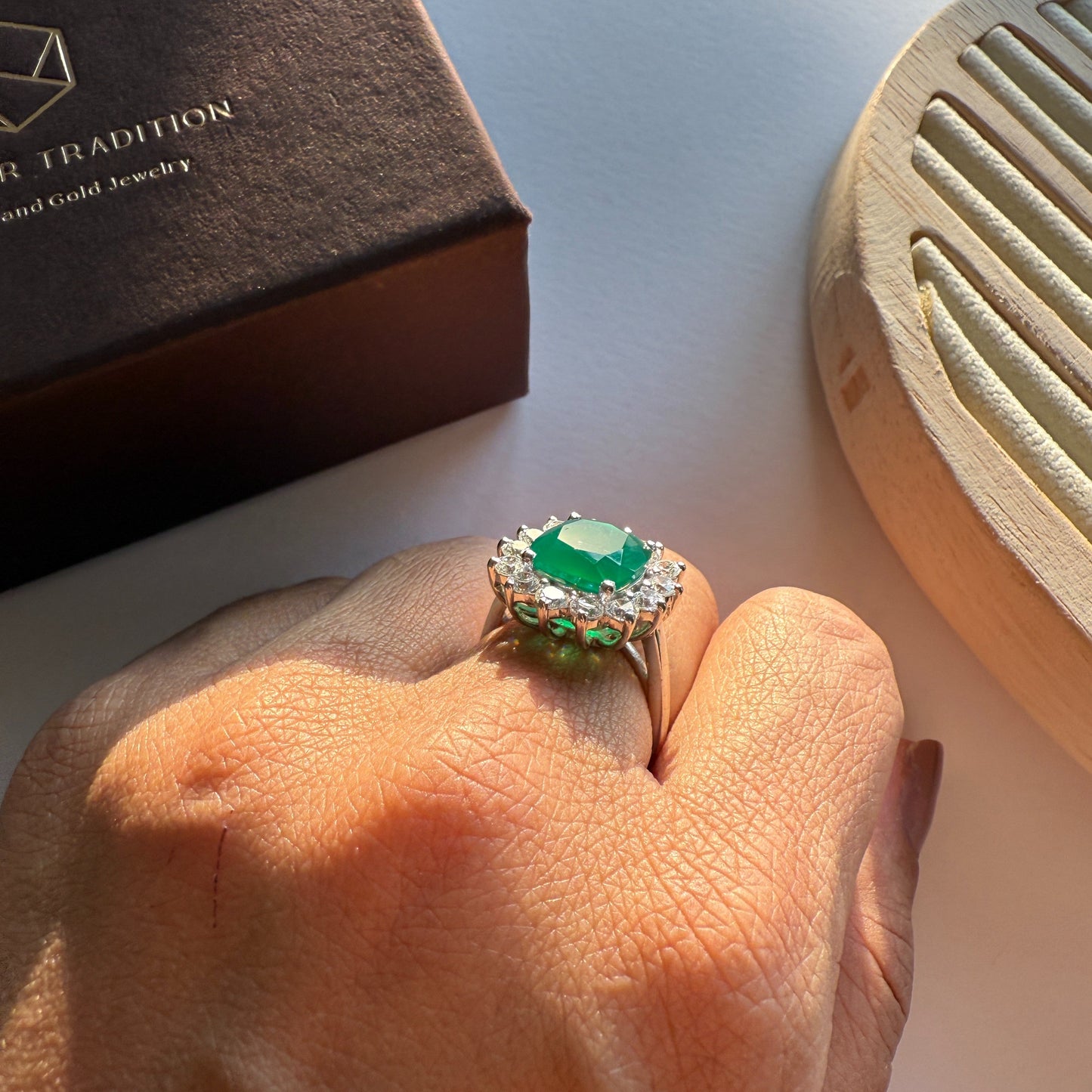 Bloom Royale Green Onyx Statement Ring