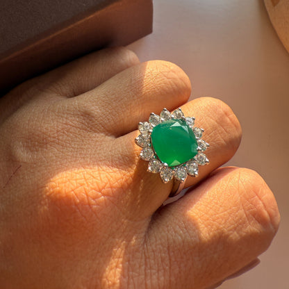 Bloom Royale Green Onyx Statement Ring