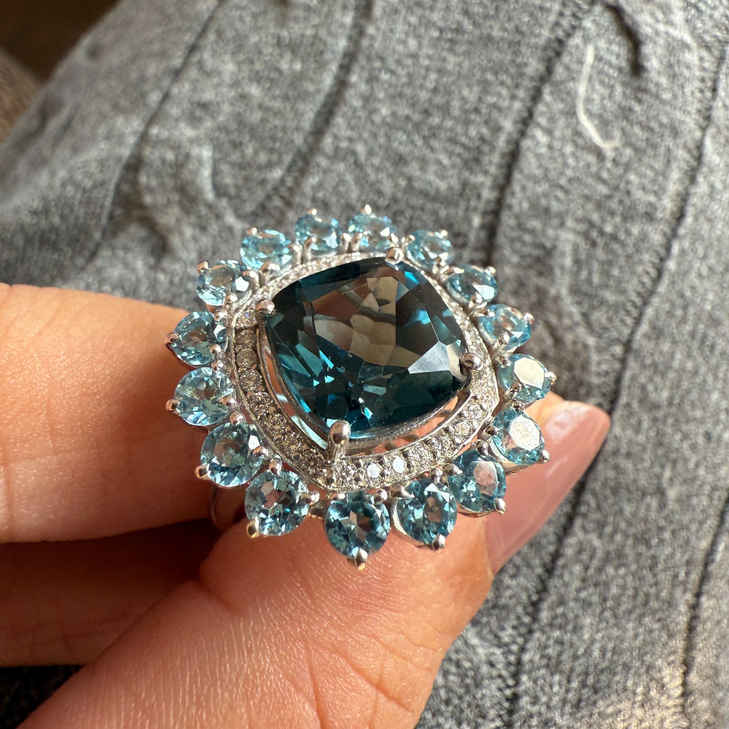 Bloom Royale Blue Topaz Statement Ring