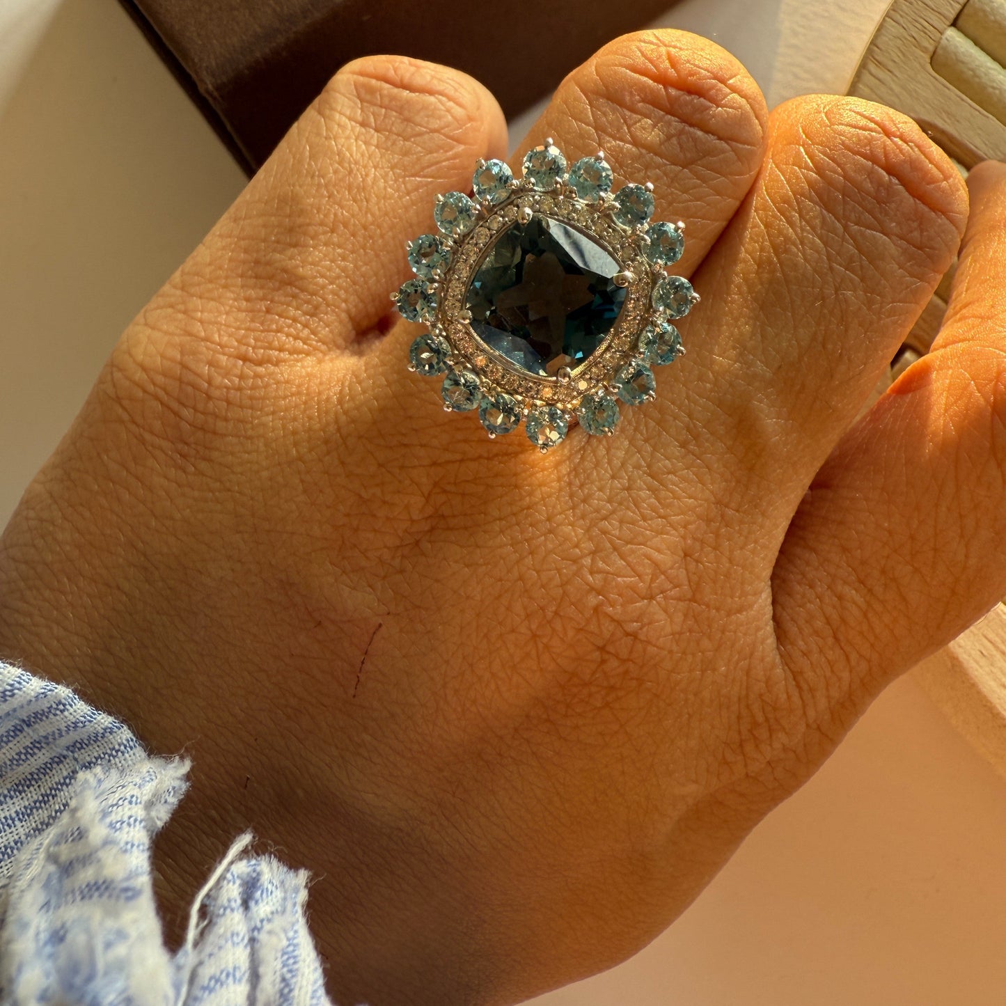 Bloom Royale Blue Topaz Statement Ring