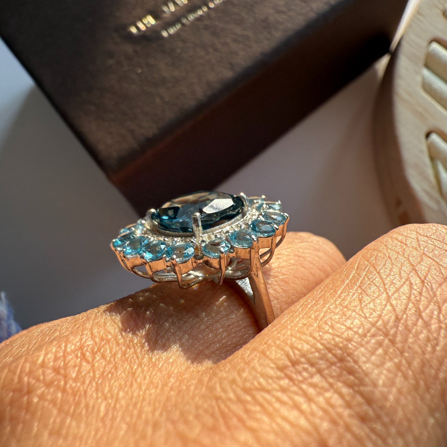 Bloom Royale Blue Topaz Statement Ring
