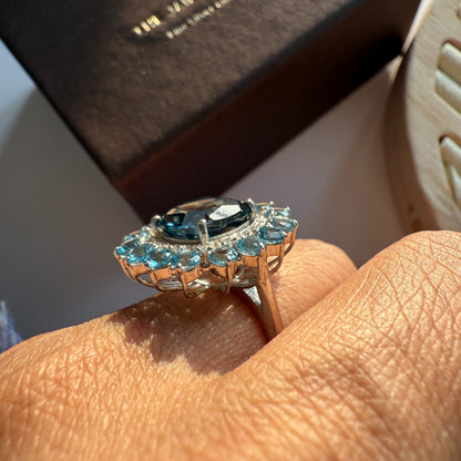 Bloom Royale Blue Topaz Statement Ring