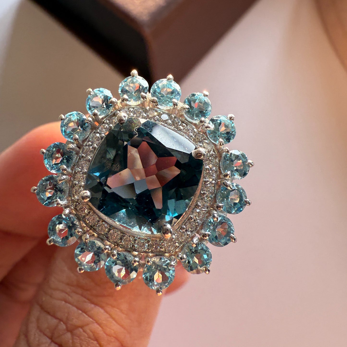 Bloom Royale Blue Topaz Statement Ring