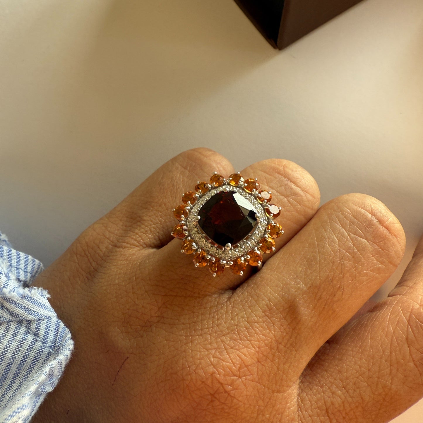 Bloom Royale Garnet Statement Ring