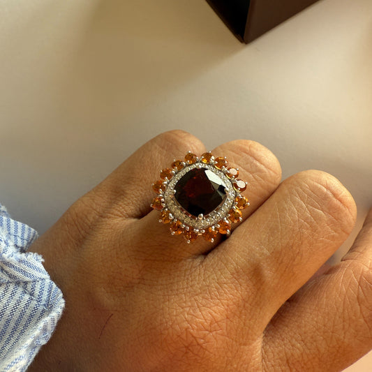 Bloom Royale Garnet Statement Ring