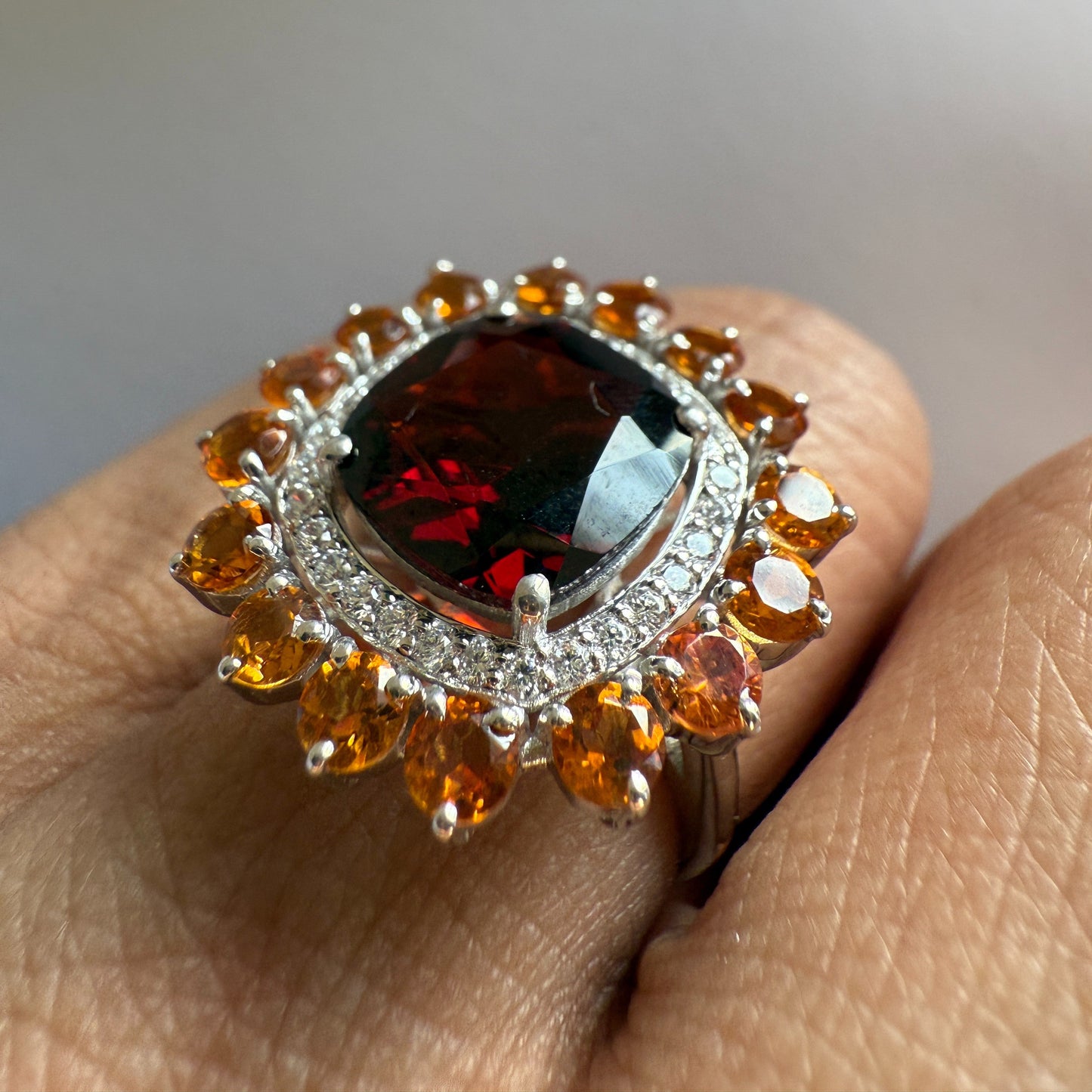 Bloom Royale Garnet Statement Ring