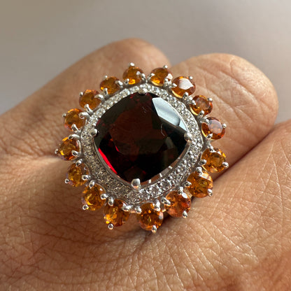 Bloom Royale Garnet Statement Ring