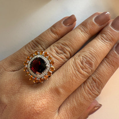 Bloom Royale Garnet Statement Ring