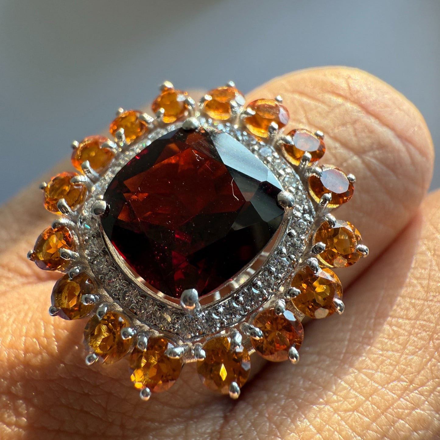 Bloom Royale Garnet Statement Ring