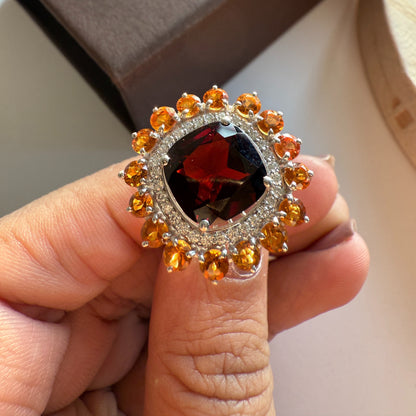 Bloom Royale Garnet Statement Ring