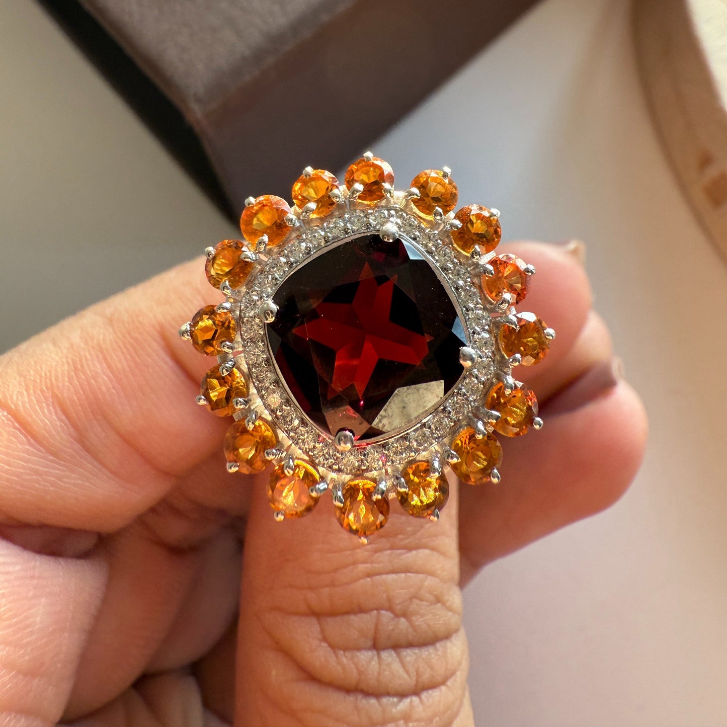 Bloom Royale Garnet Statement Ring