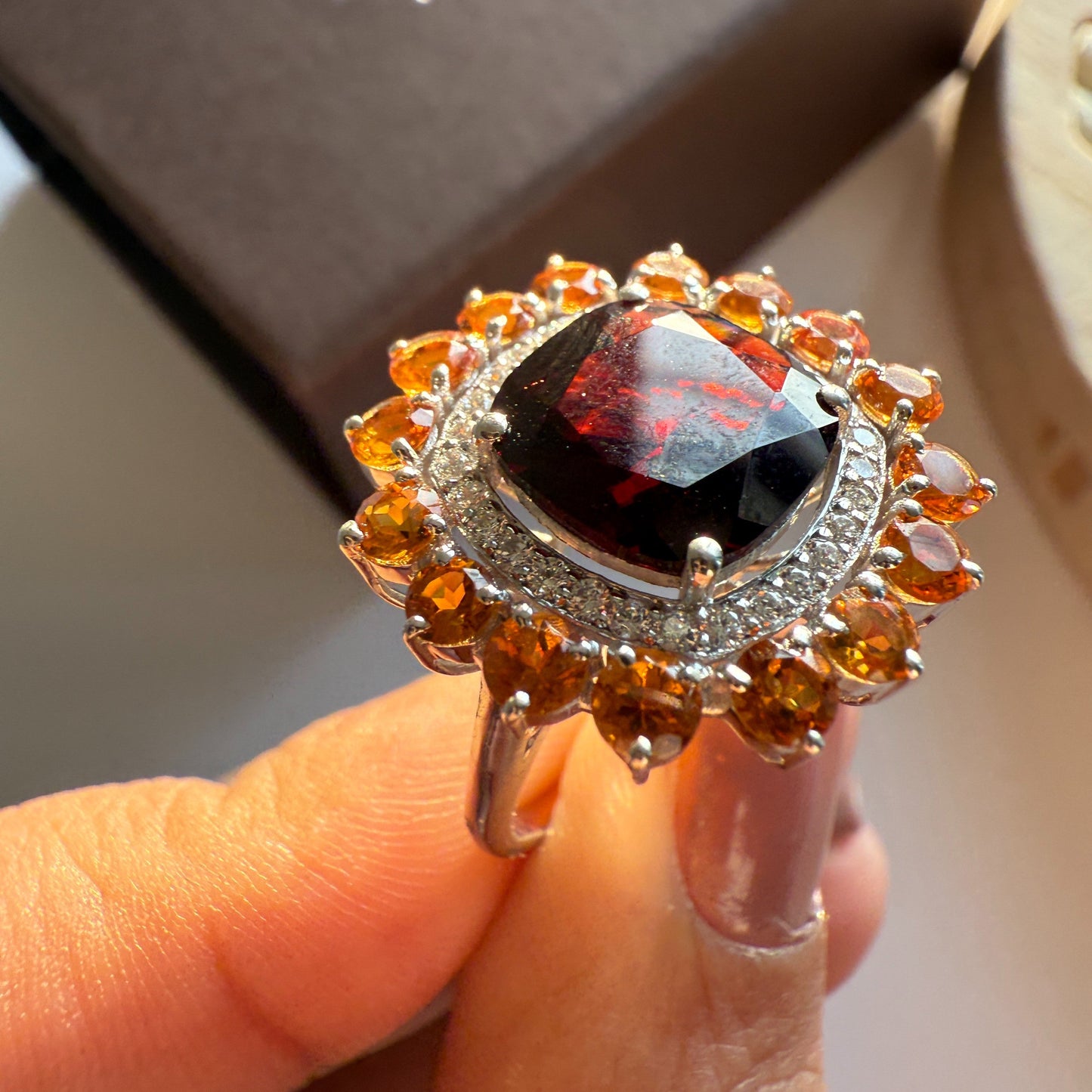 Bloom Royale Garnet Statement Ring