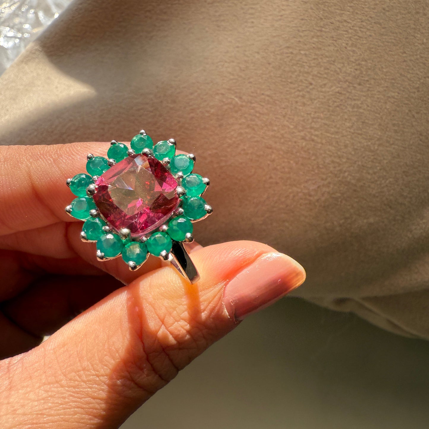Bloom Royale Pink Topaz Statement Ring