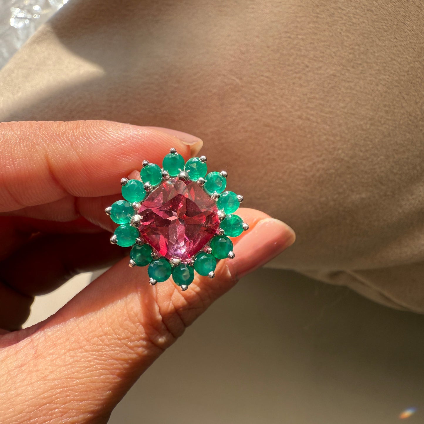 Bloom Royale Pink Topaz Statement Ring