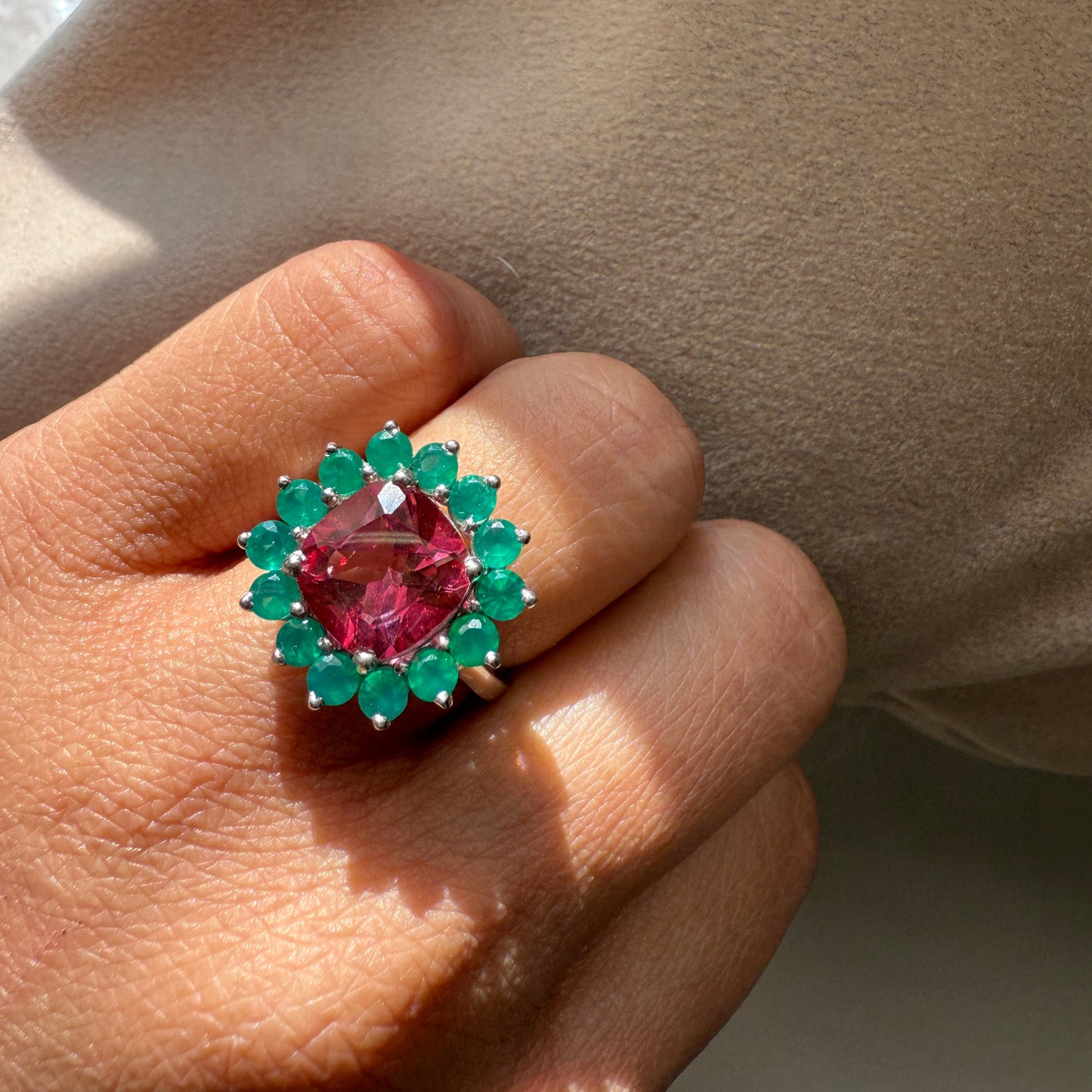 Bloom Royale Pink Topaz Statement Ring