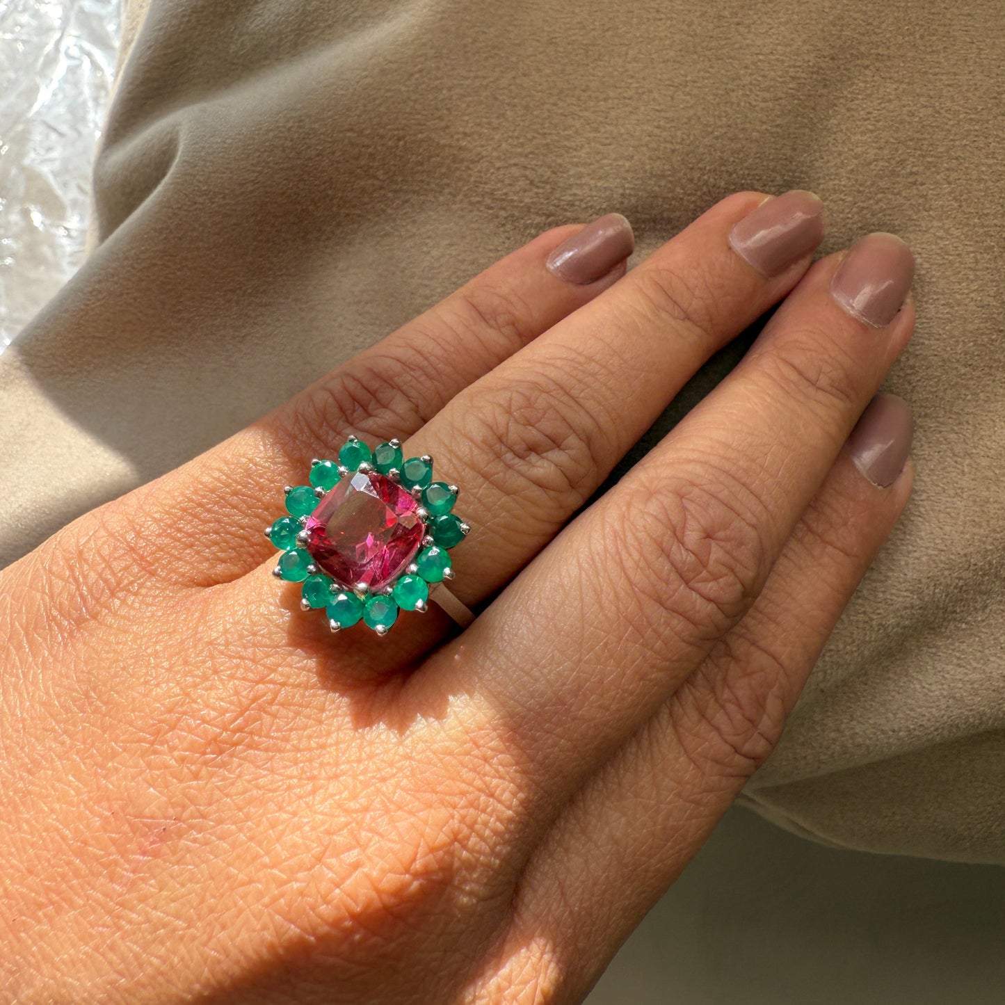 Bloom Royale Pink Topaz Statement Ring