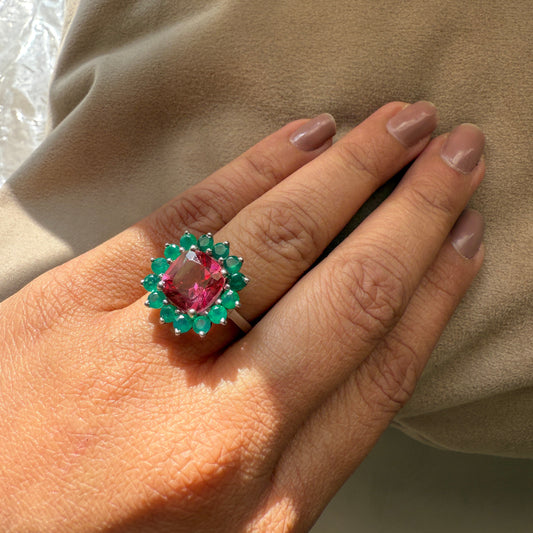 Bloom Royale Pink Topaz Statement Ring