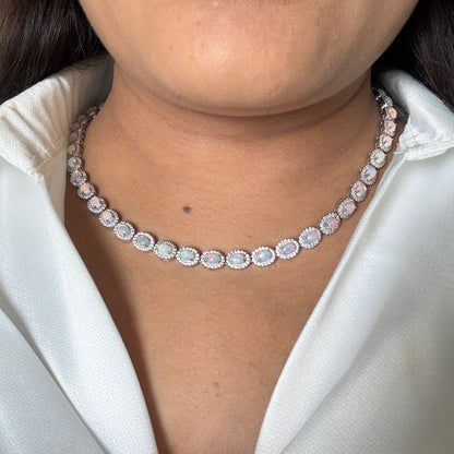 Gemlet Opal Necklace With Earrings
