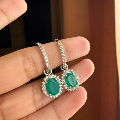 Ovelyn Natural Green Onyx Drop Earrings