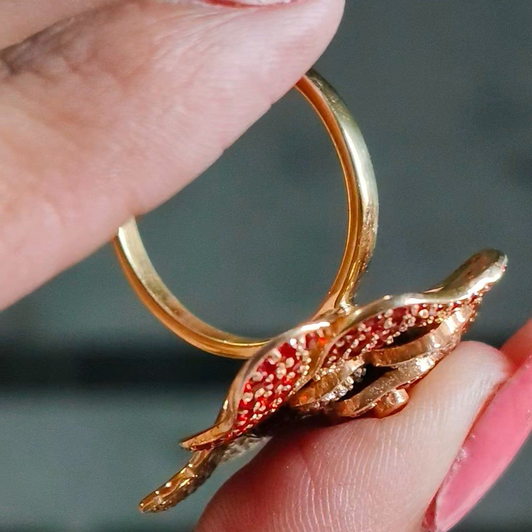 Rosella Natural Garnet Cocktail Ring