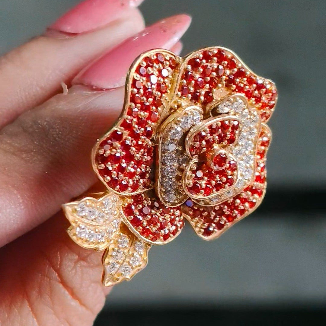 Rosella Natural Garnet Cocktail Ring